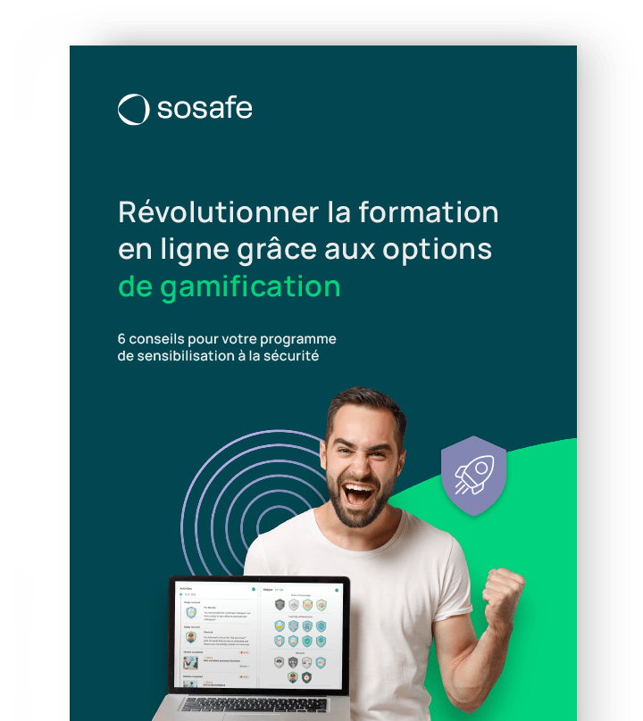 Vorschau des Covers von SoSafe's Gamification Whitepapers auf Französisch