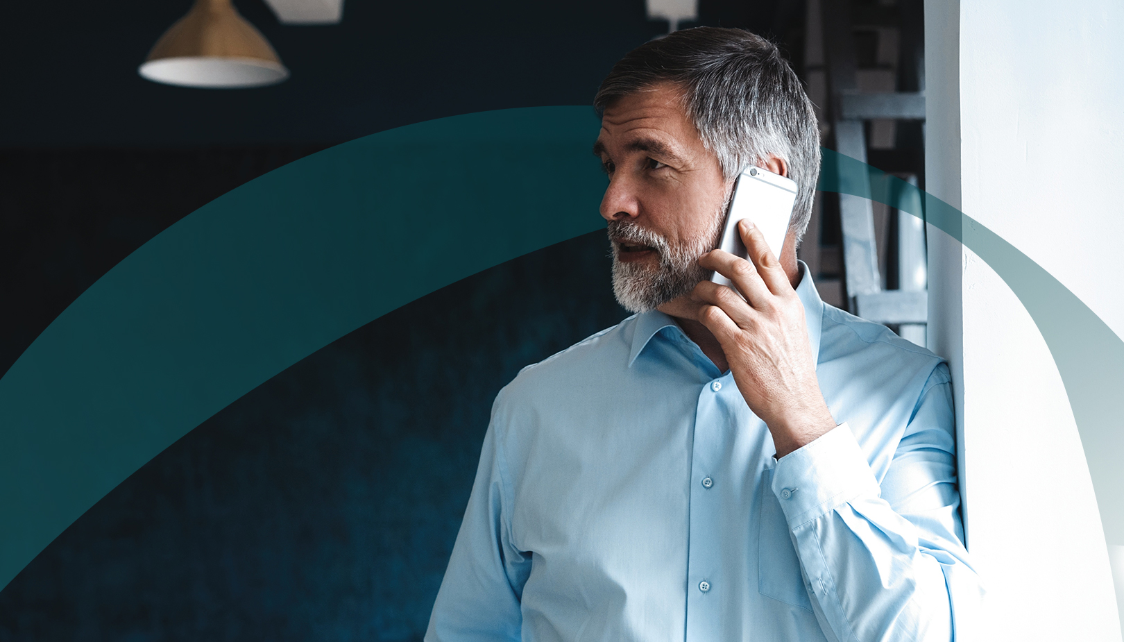 Man holding a cell phone to his ear