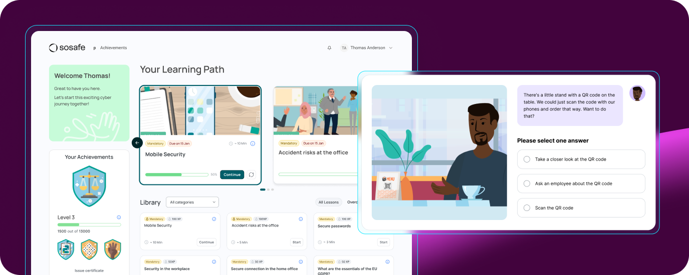 SoSafe Learning - Security awareness training platform